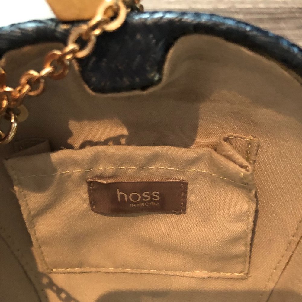 Hoss Intropia Braided Straw Clutch in Navy Blue - Picture 10 of 15